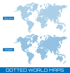 Dotted world maps