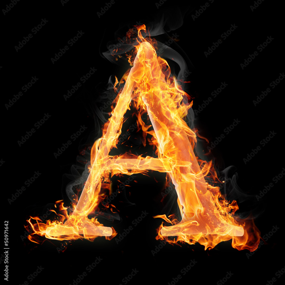 Fototapete burning objects and objects on fire background