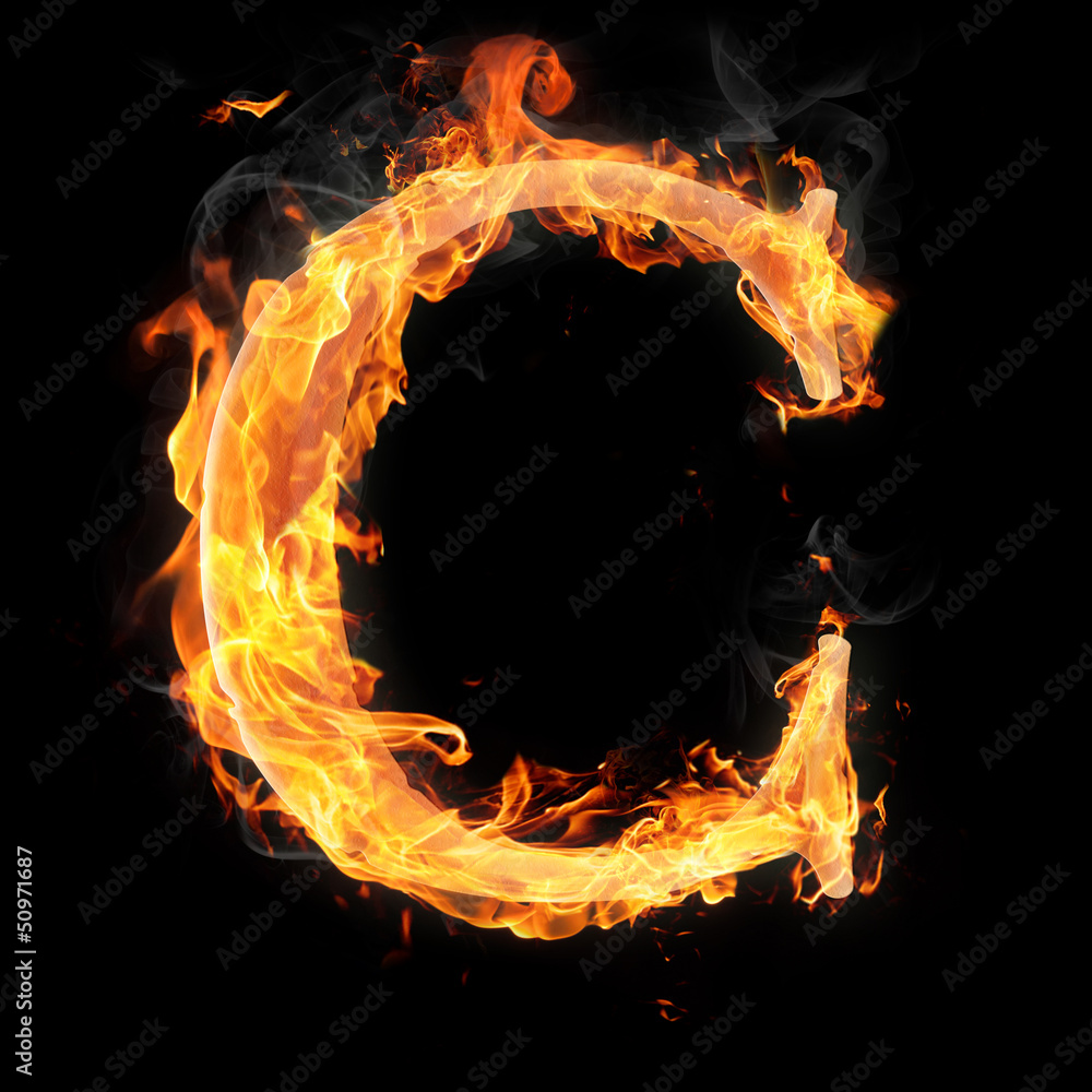 Fototapete burning objects and objects on fire background