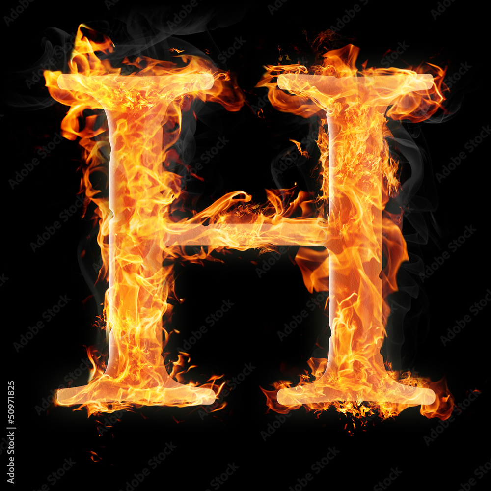 Fototapete burning objects and objects on fire background