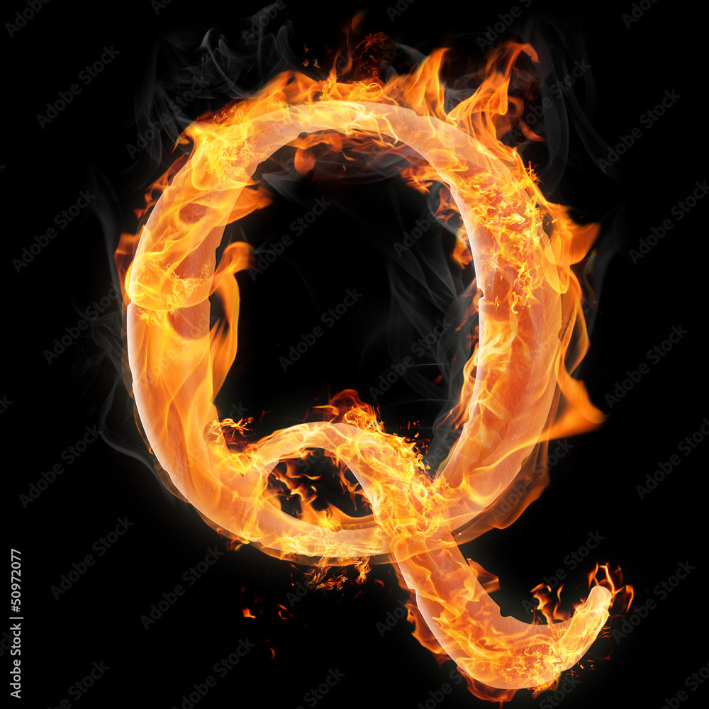 Fototapete Burning objects and objects on fire background