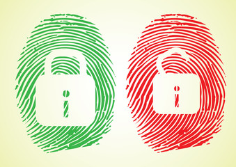 & Hacking - Lock sign on thumbprint