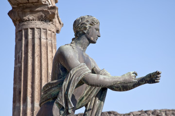 Pompeii. Statue of Apollo - obrazy, fototapety, plakaty