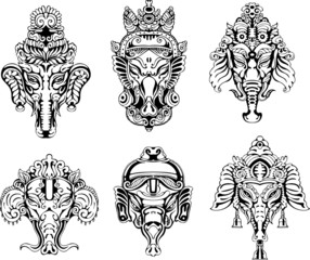 symmetric Ganesha masks