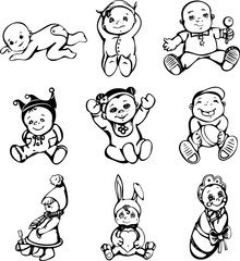 Sketches of babies
