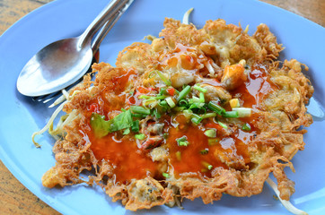 Oysters fried in egg batter