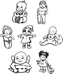 Sketches of babies