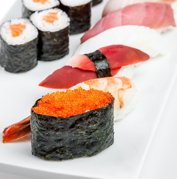 Sushi and Sushi Roll sea food