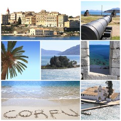 Photo collage of Corfu island, Greece