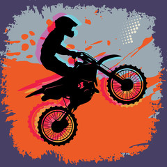 Fototapety  Motocross streszczenie tło, ilustracji wektorowych