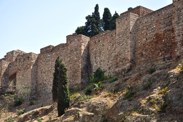 Muralla de la Alcazaba de Málaga, arquitectura hispanomusulmana