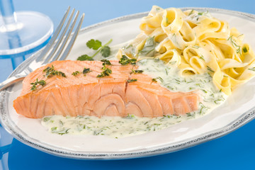 Saumon et pates