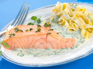Saumon et pates
