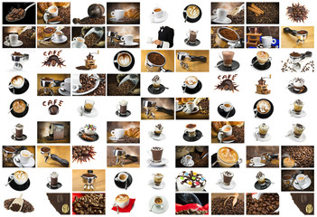 Coffee and Cappuccino Collage  for italian breackfast