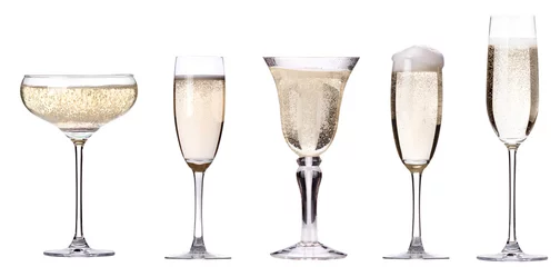 Acrylic prints Alcohol glass of champagne set isolated