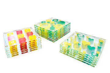 Colorful coasters for glass