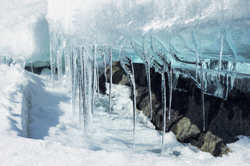 Melting ice glacier