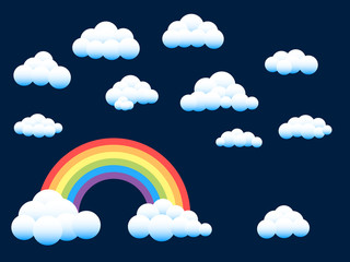 Rainbow and assorted clouds