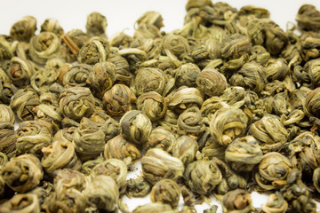 chinese green tea closeup