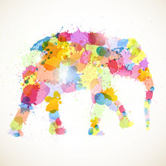 Vector Illustration of an Abstract Elephant