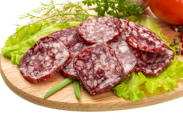 Fresh ripe salami
