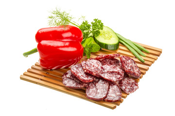 Fresh ripe salami