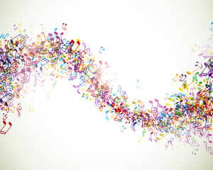Vector Background with Colorful Music notes - 50980689