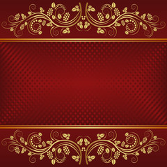 red background with golden ornaments