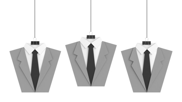 three paper suits
