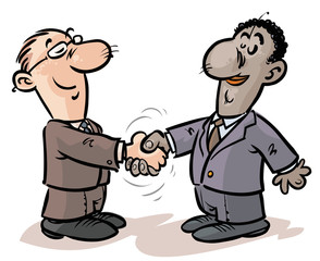 Handshake of businessmen from different nationalities.