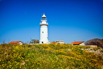 Fototapeta na wymiar lighthouse in Paphos, Cyprus