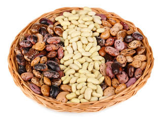 Sprinkled white and brown beans