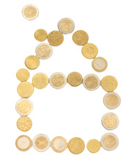 euro coins isolated on white