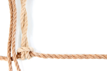 Frame composed of rope isolated on white