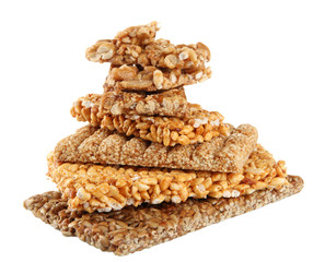 tasty sweets (kozinaki), isolated on white