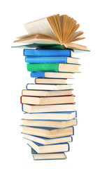 Spiral books isolated on white