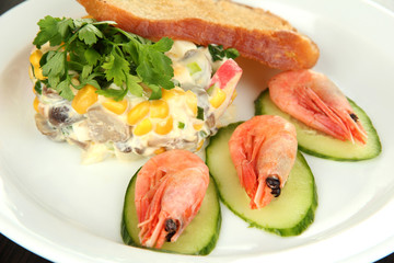 Small portion of food on big plate