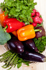 Fresh vegetables in basket