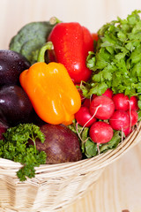 Fresh vegetables in basket