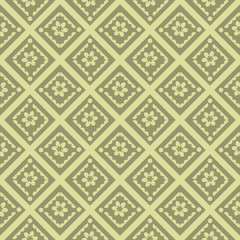 Seamless floral and checked pattern