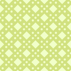 Green rhombuses and dots pattern