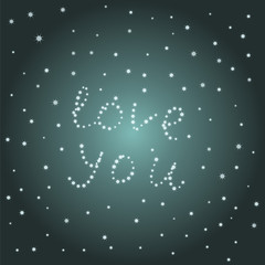 Background with stars and words