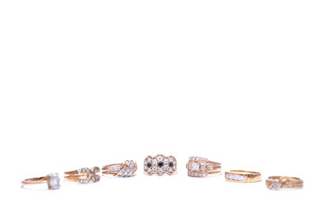 set of luxury gold jewellery wedding rings
