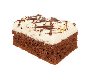 homemade cake with white icing and chocolate