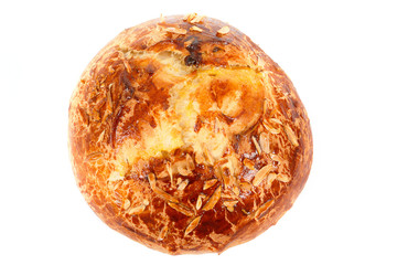 Typical homemade czech Easter Cake With Almonds on white