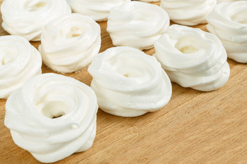 Obraz na płótnie Canvas close up of homemade white very sweet baked candy