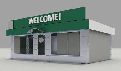 Illustration of shop - kiosk  exterior