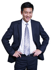 studio portrait of an asian businessman