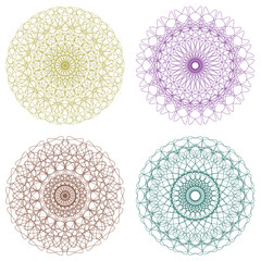 Set of Vector Guilloche Rosettes