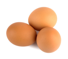 Eggs closeup isolated on white background